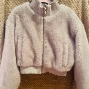 Primark Light Grey Faux Fur Jacket